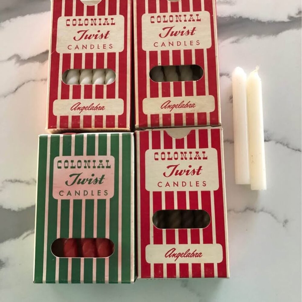 Vintage Colonial Twist Candles 4.5" Assorted Candles Colonial Candle Co